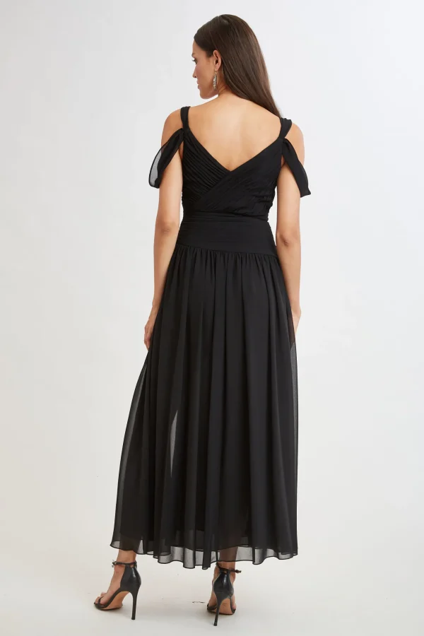 Elie Tahari Dresses & Jumpsuits | Maxi Dresses-Georgette Cold Shoulder Gown
