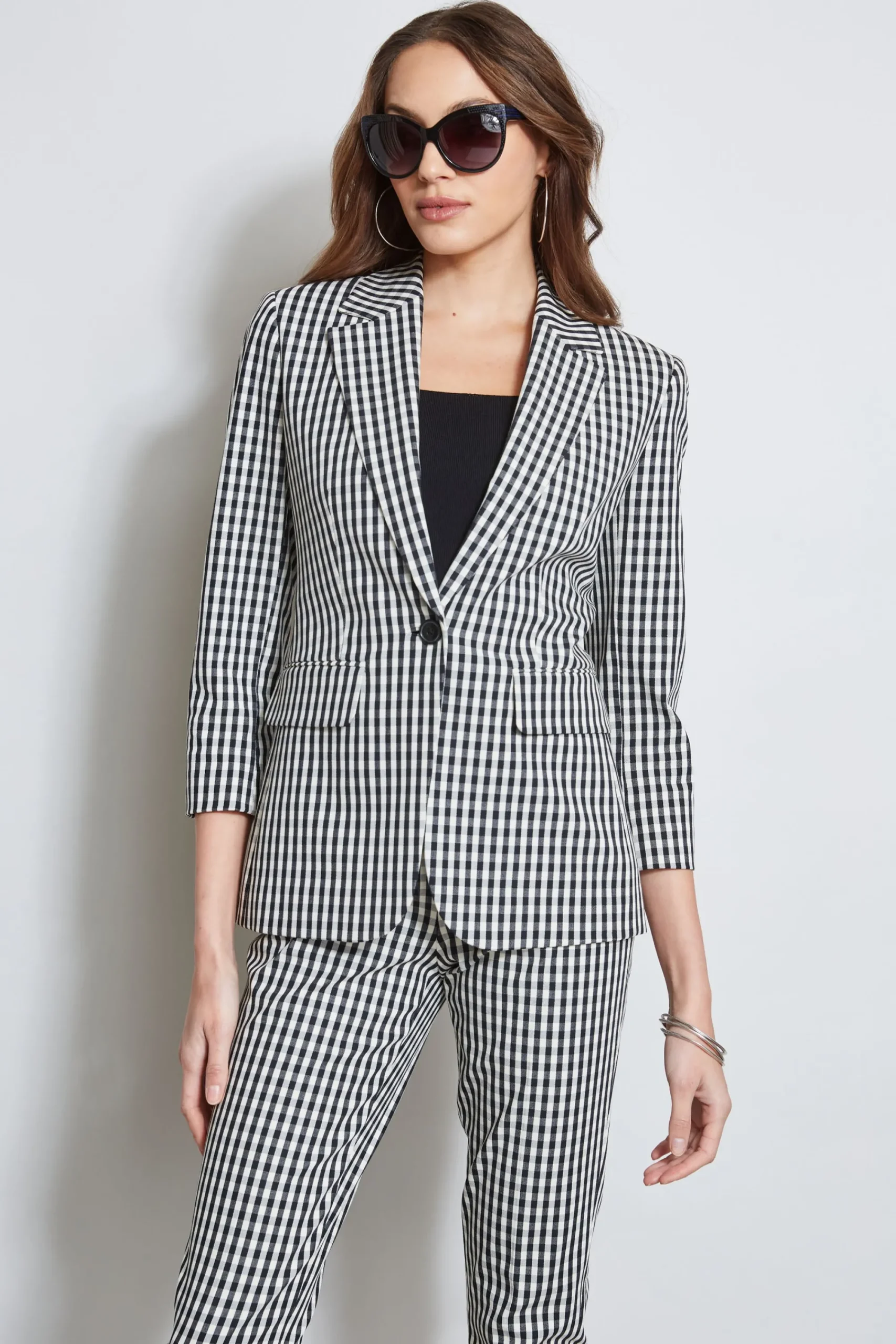 gingham_blazer_0.webp Elie Tahari Jackets & Blazers-Gingham Blazer