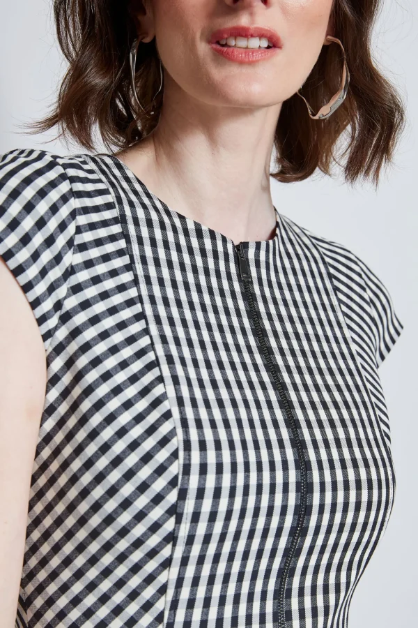 Elie Tahari Dresses & Jumpsuits | Short Sleeve Dresses-Gingham Fit & Flare Dress