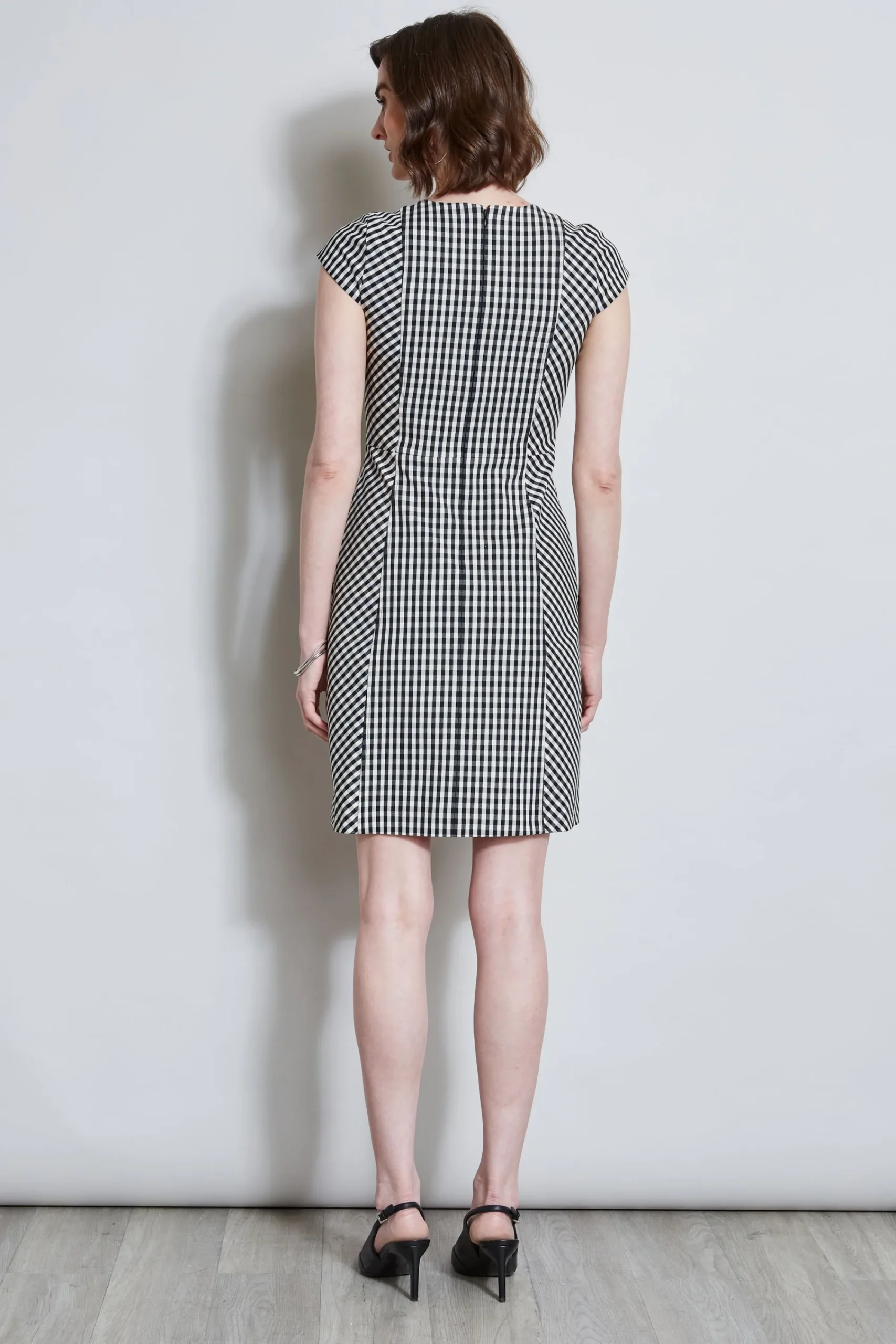 gingham_fit_amp_flare_dre_5.webp Elie Tahari Dresses & Jumpsuits | Short Sleeve Dresses-Gingham Fit & Flare Dress