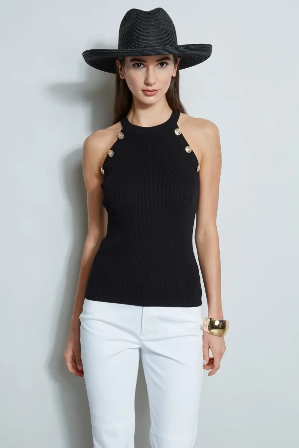 Elie Tahari Tops & Sweaters-Halter Button Rib Tank