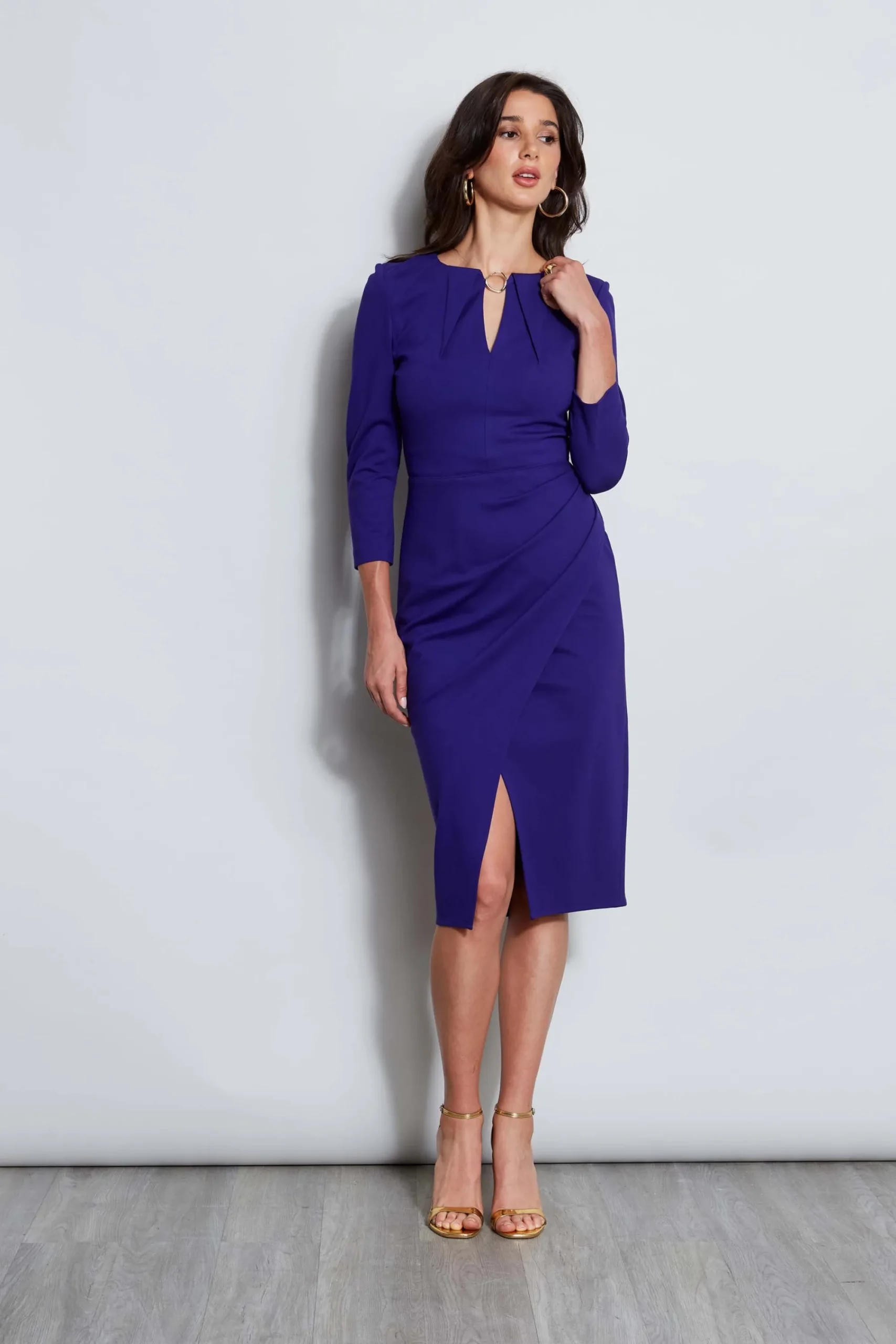 keyhole_ring_wrap_dress_3-1.webp Elie Tahari Dresses & Jumpsuits | Long Sleeve Dresses-Keyhole Ring Wrap Dress