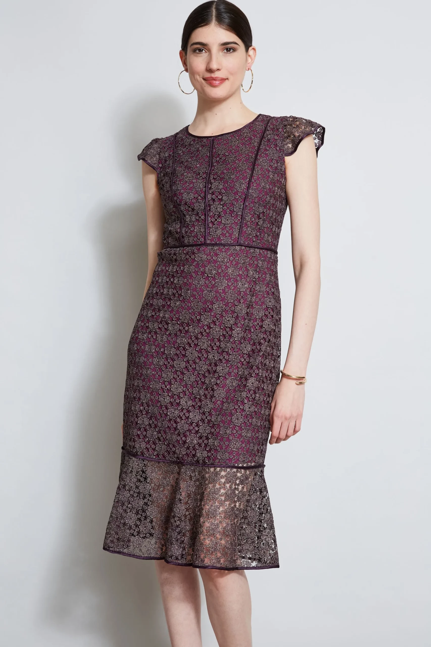lace_flutter_sleeve_dress_2-2.webp Elie Tahari Dresses & Jumpsuits | Midi Dresses-Lace Flutter Sleeve Dress