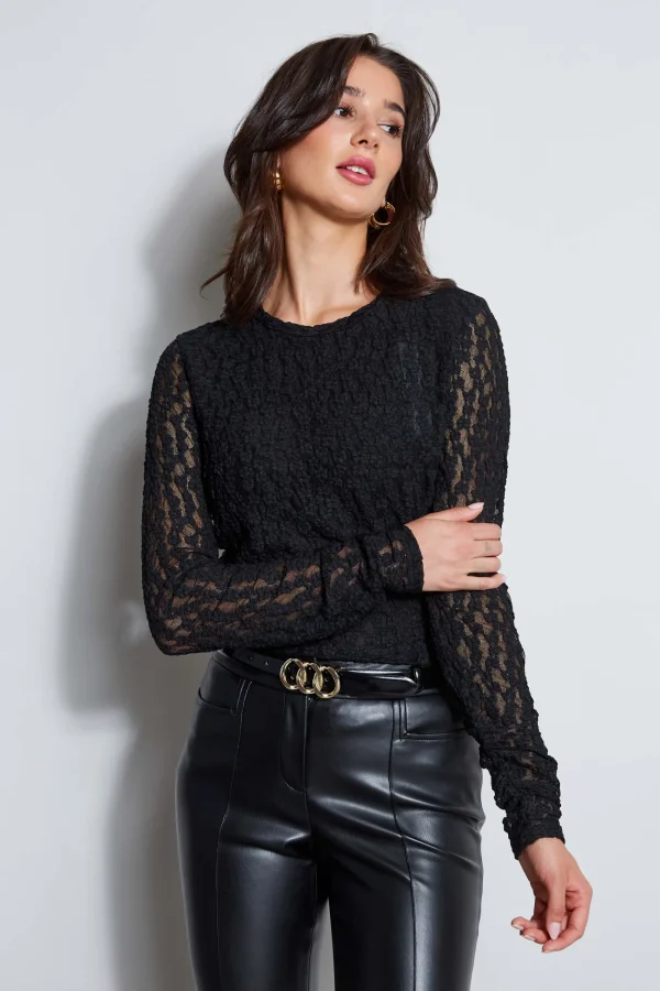 Elie Tahari Tops & Sweaters-Lace Long Sleeve Knit