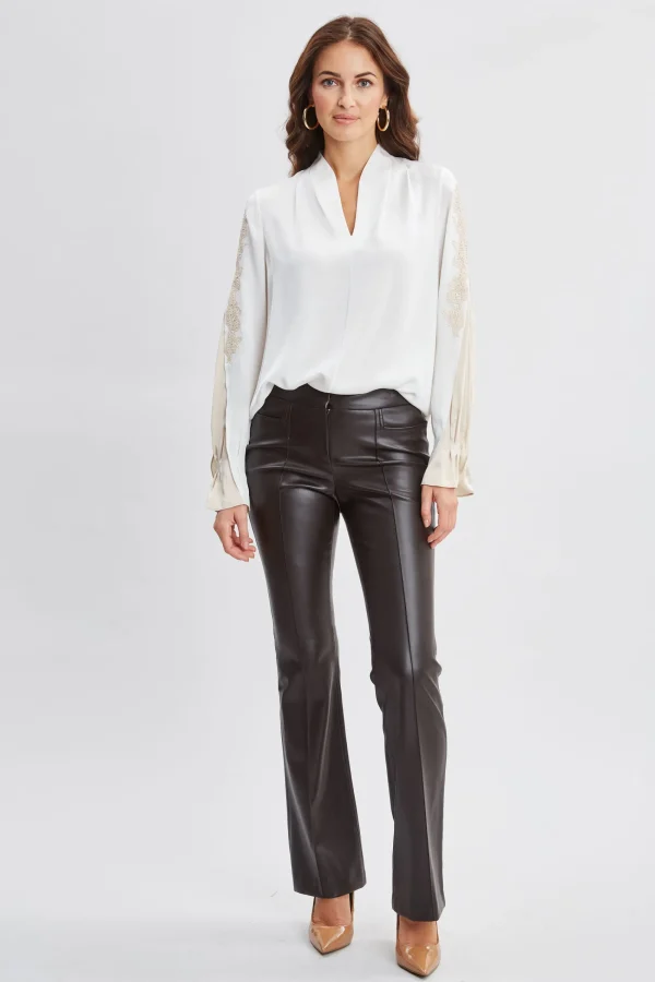 Elie Tahari Tops & Sweaters-Lace Sleeve Silk Shirt