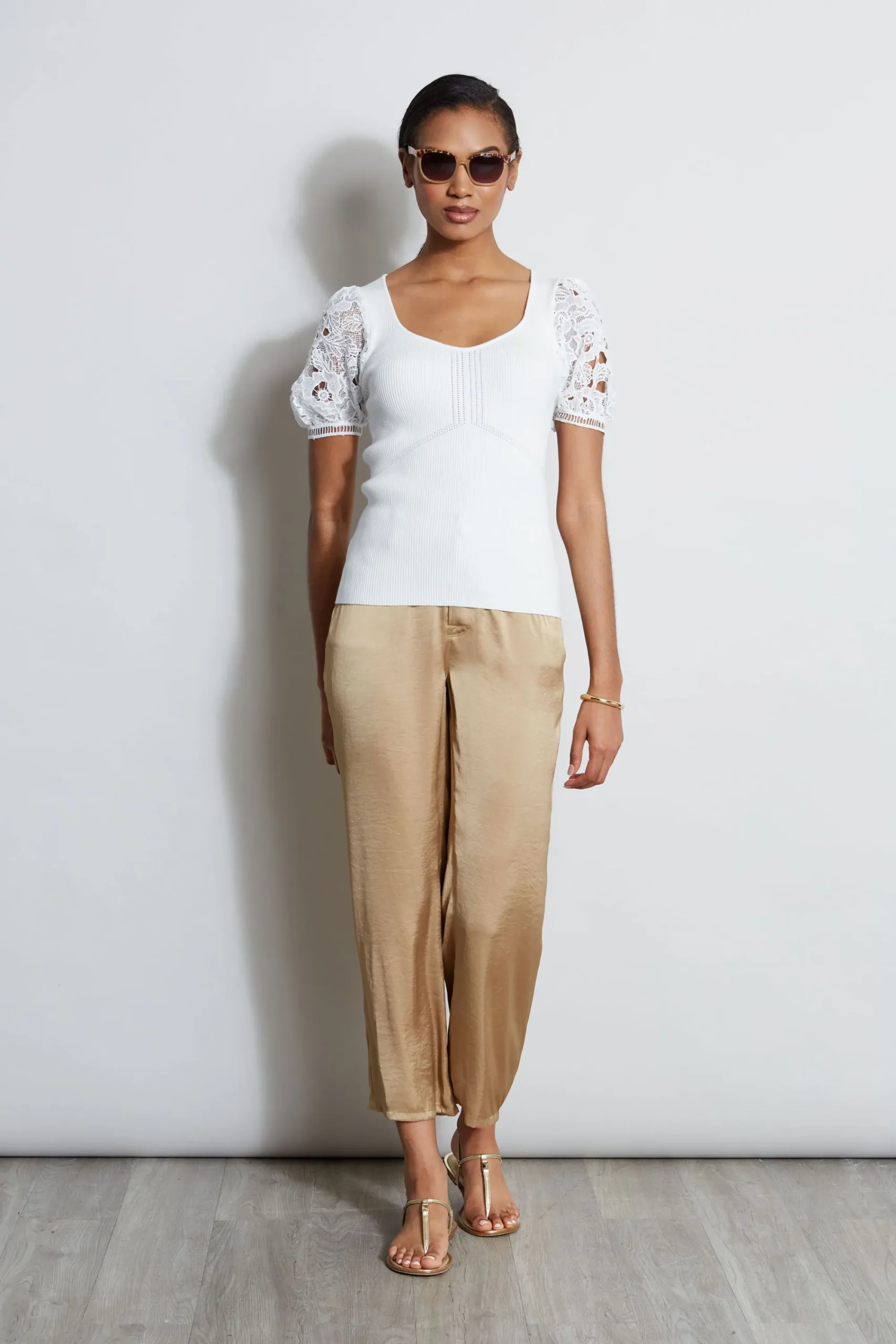 lace_sleeve_sweater_1.webp Elie Tahari Tops & Sweaters-Lace Sleeve Sweater