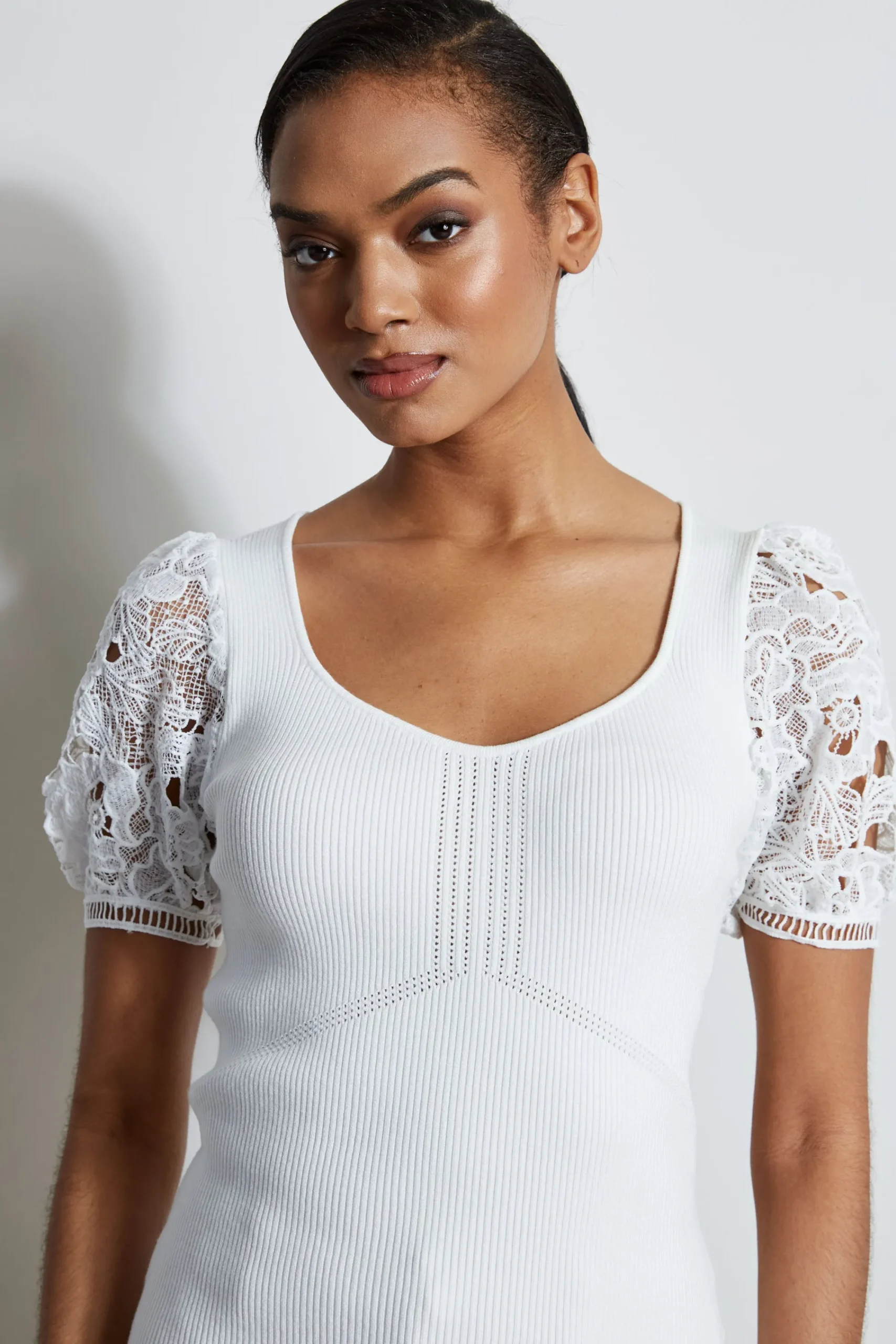 lace_sleeve_sweater_3.webp Elie Tahari Tops & Sweaters-Lace Sleeve Sweater
