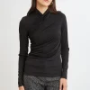 Elie Tahari Tops & Sweaters-Long Sleeve Ruched Draped Knit