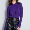 Elie Tahari Tops & Sweaters-Long Sleeve Twist Neck Knit