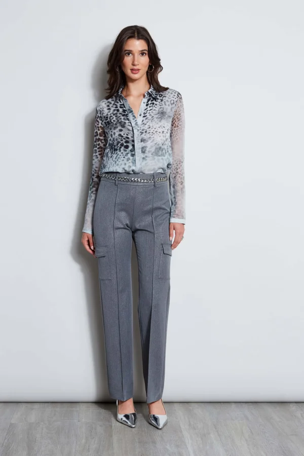 Elie Tahari Bottoms | Suiting-Metallic Cargo Pant
