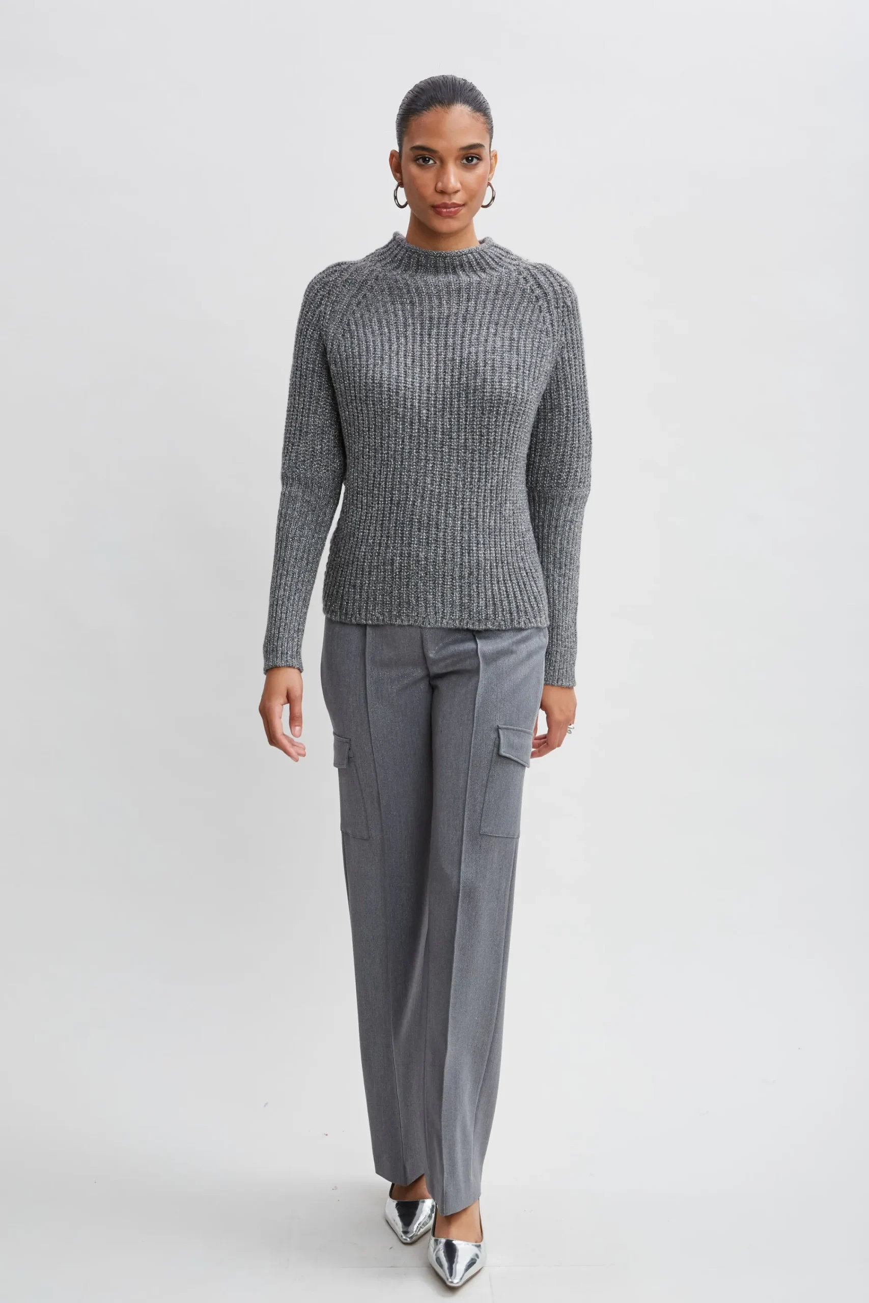 metallic_mock_neck_sweate_1.webp Elie Tahari Tops & Sweaters-Metallic Mock Neck Sweater