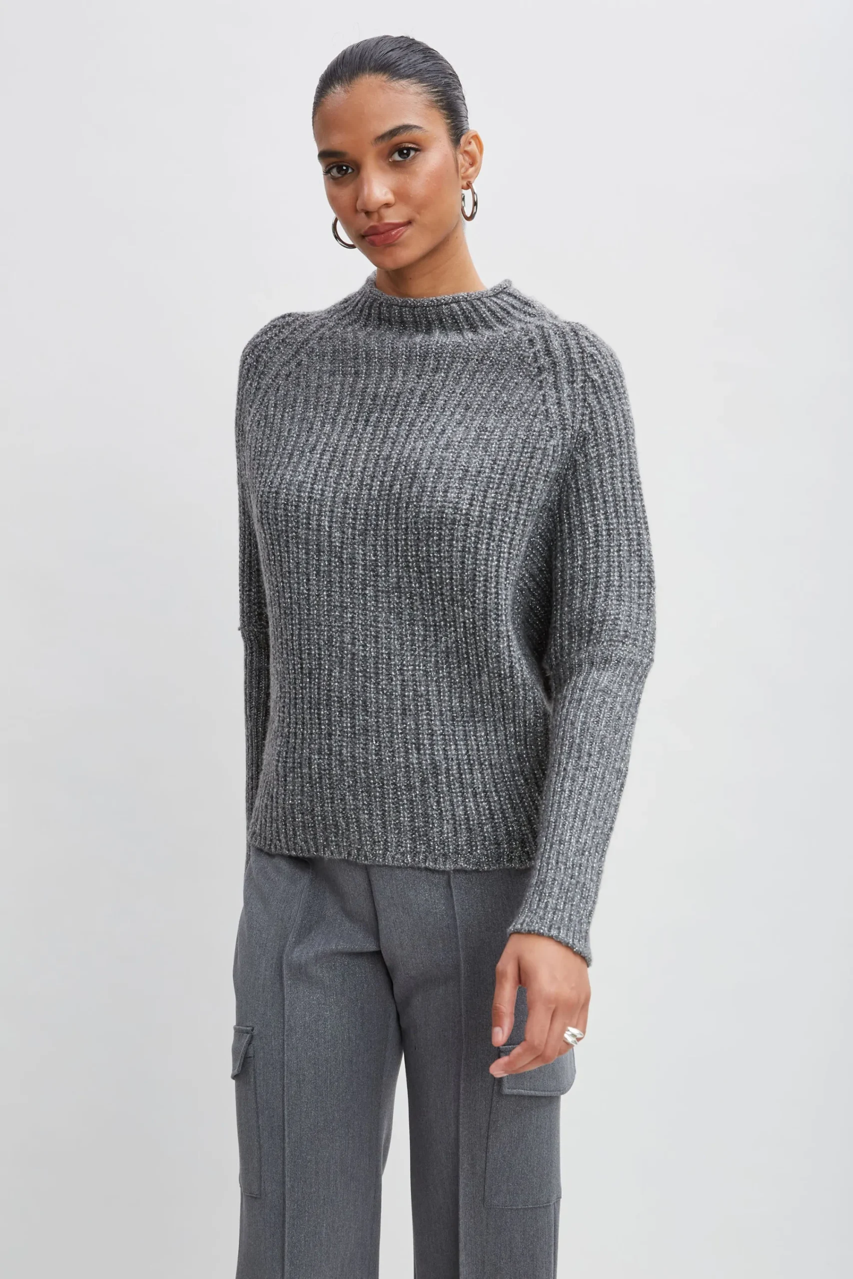 metallic_mock_neck_sweate_2.webp Elie Tahari Tops & Sweaters-Metallic Mock Neck Sweater