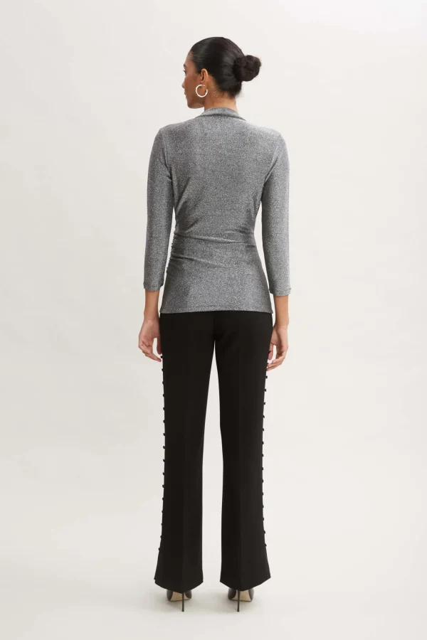 Elie Tahari Tops & Sweaters-Metallic Ruched Knit