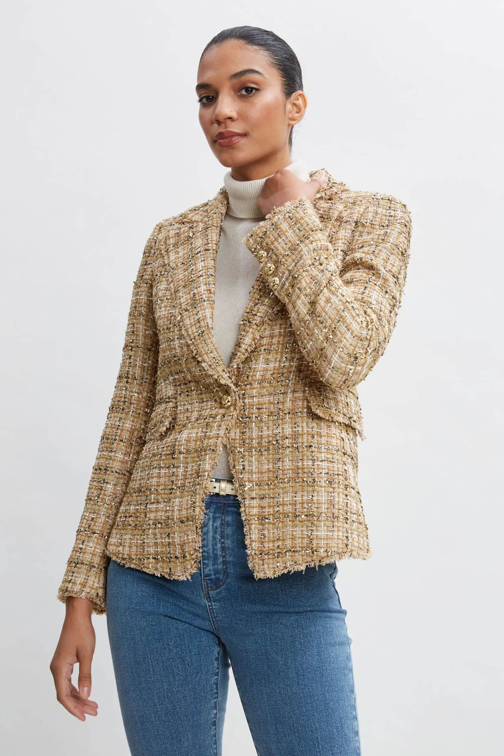 metallic_tweed_blazer_0-1.webp Elie Tahari Jackets & Blazers | Suiting-Metallic Tweed Blazer