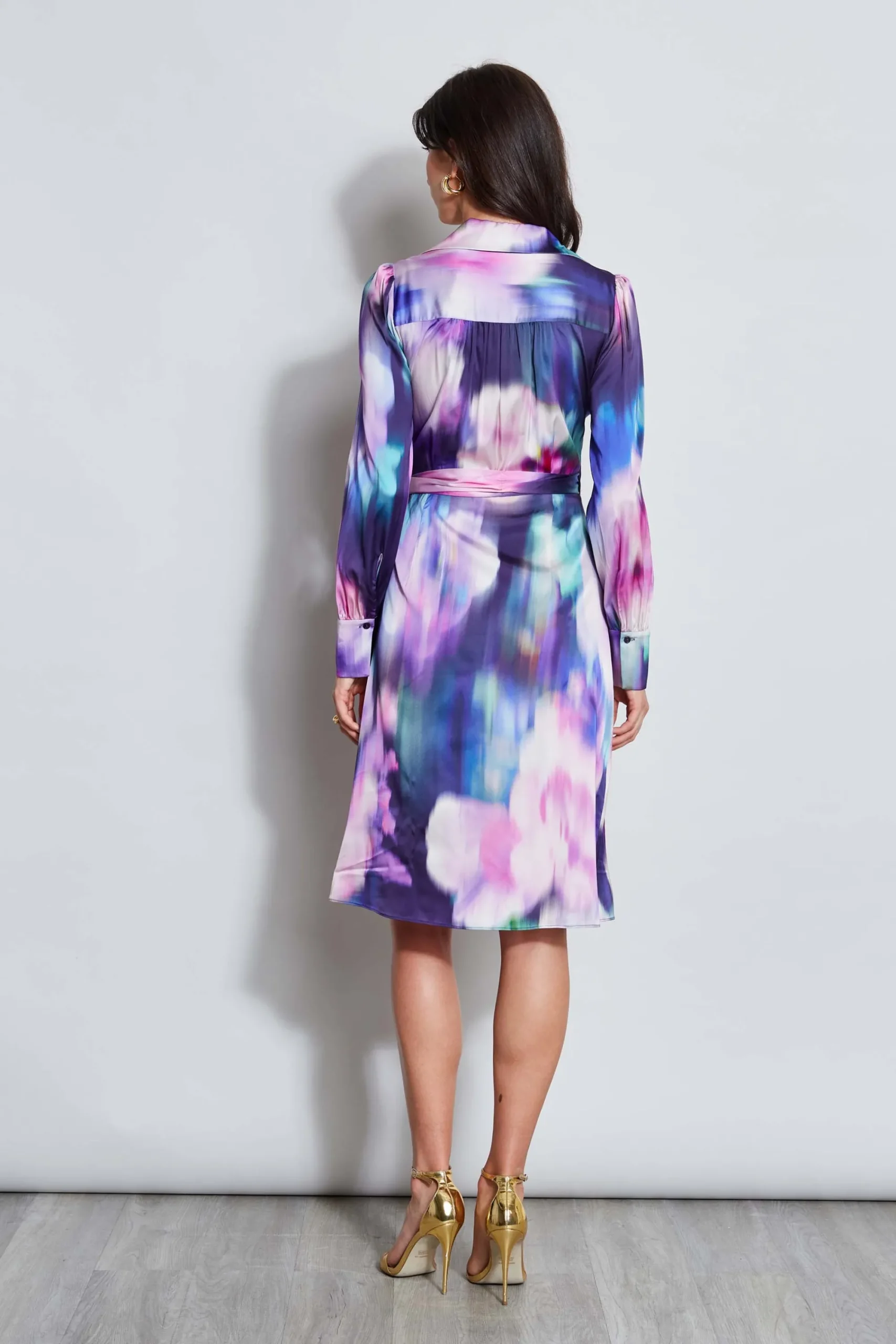 moire_floral_wrap_dress_3.webp Elie Tahari Dresses & Jumpsuits | Midi Dresses-Moire Floral Wrap Dress