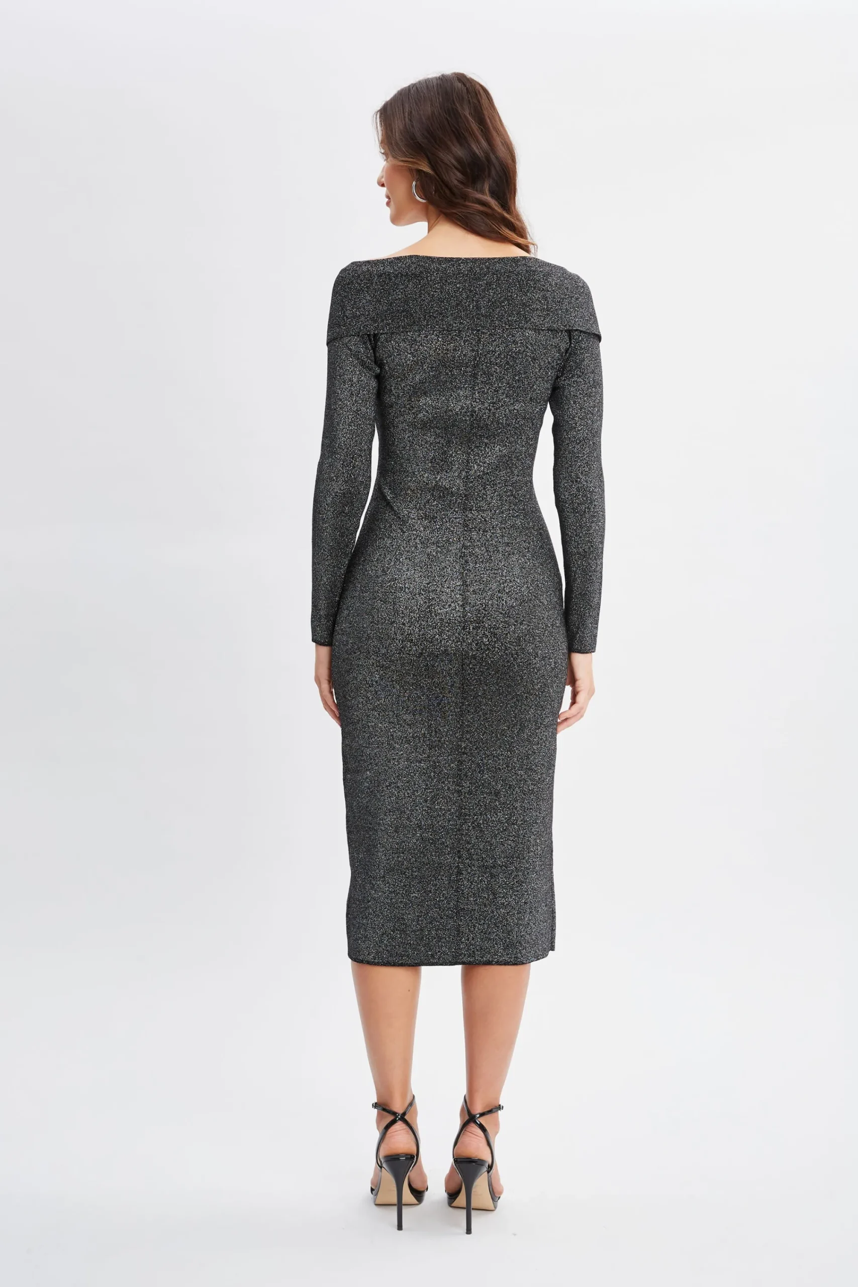 off_shoulder_metallic_swe_4.webp Elie Tahari Dresses & Jumpsuits-Off Shoulder Metallic Sweater Dress