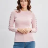 Elie Tahari Tops & Sweaters-Openwork Sleeve Sweater