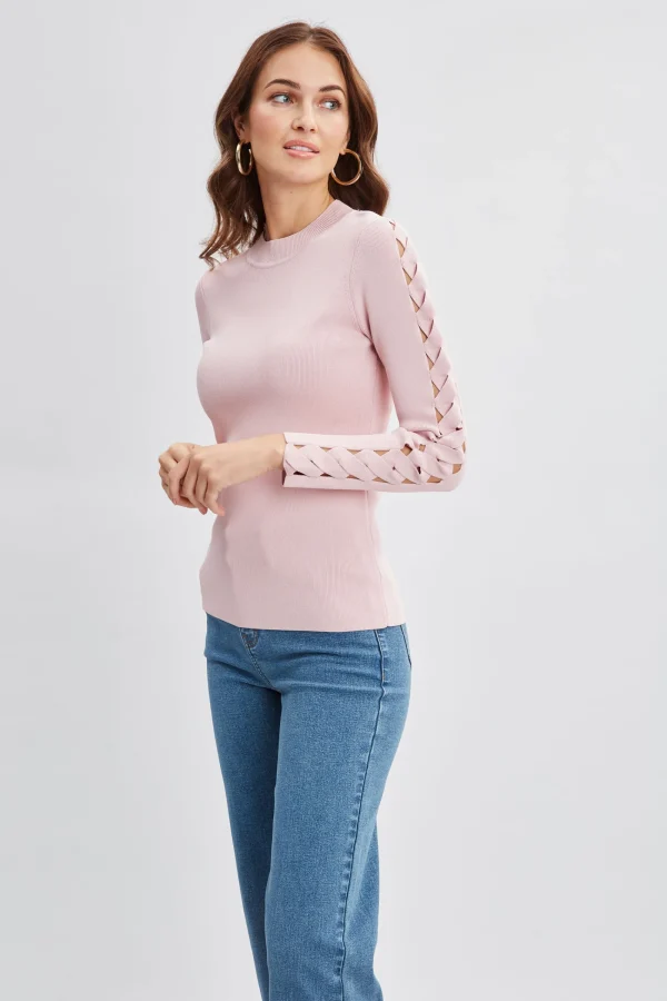 Elie Tahari Tops & Sweaters-Openwork Sleeve Sweater