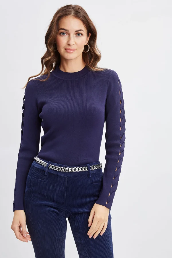 Elie Tahari Tops & Sweaters-Openwork Sleeve Sweater