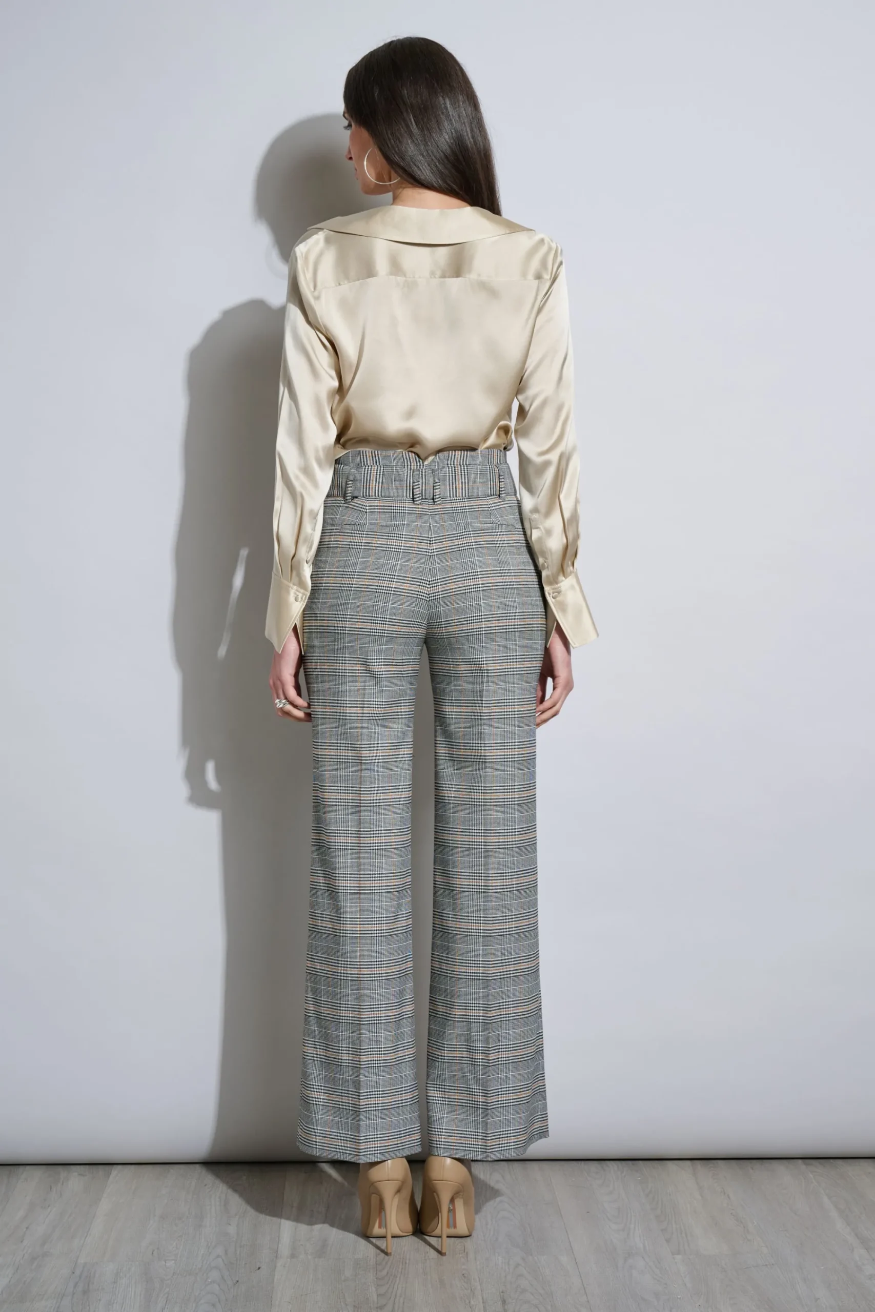 plaid_belted_pant_4.webp Elie Tahari Bottoms-Plaid Belted Pant