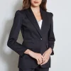 Elie Tahari Jackets & Blazers-Pleat Shoulder Cotton Blazer