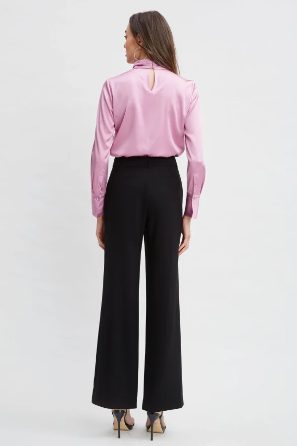 Elie Tahari Bottoms-Pleated Crepe Pant
