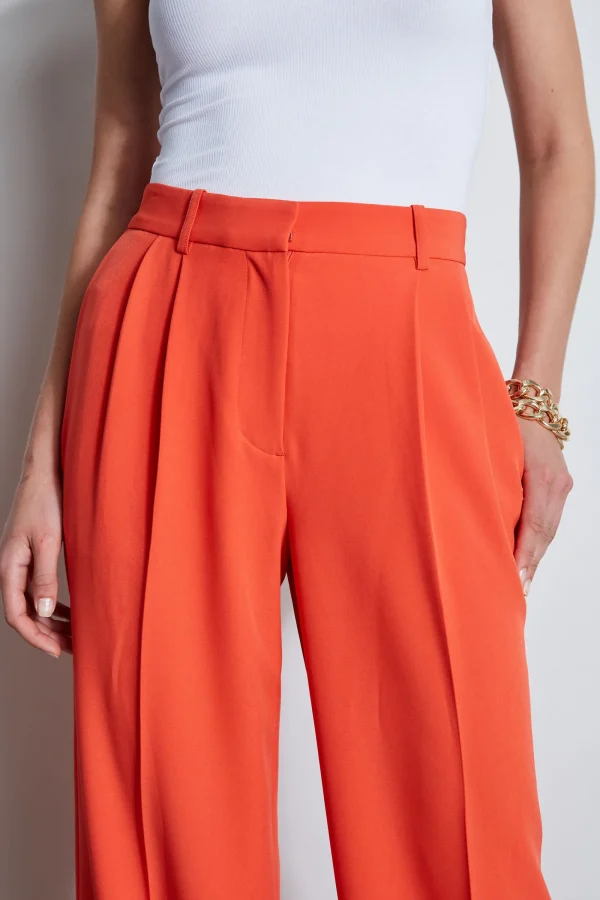 Elie Tahari Bottoms-Pleated Cuffed Pant