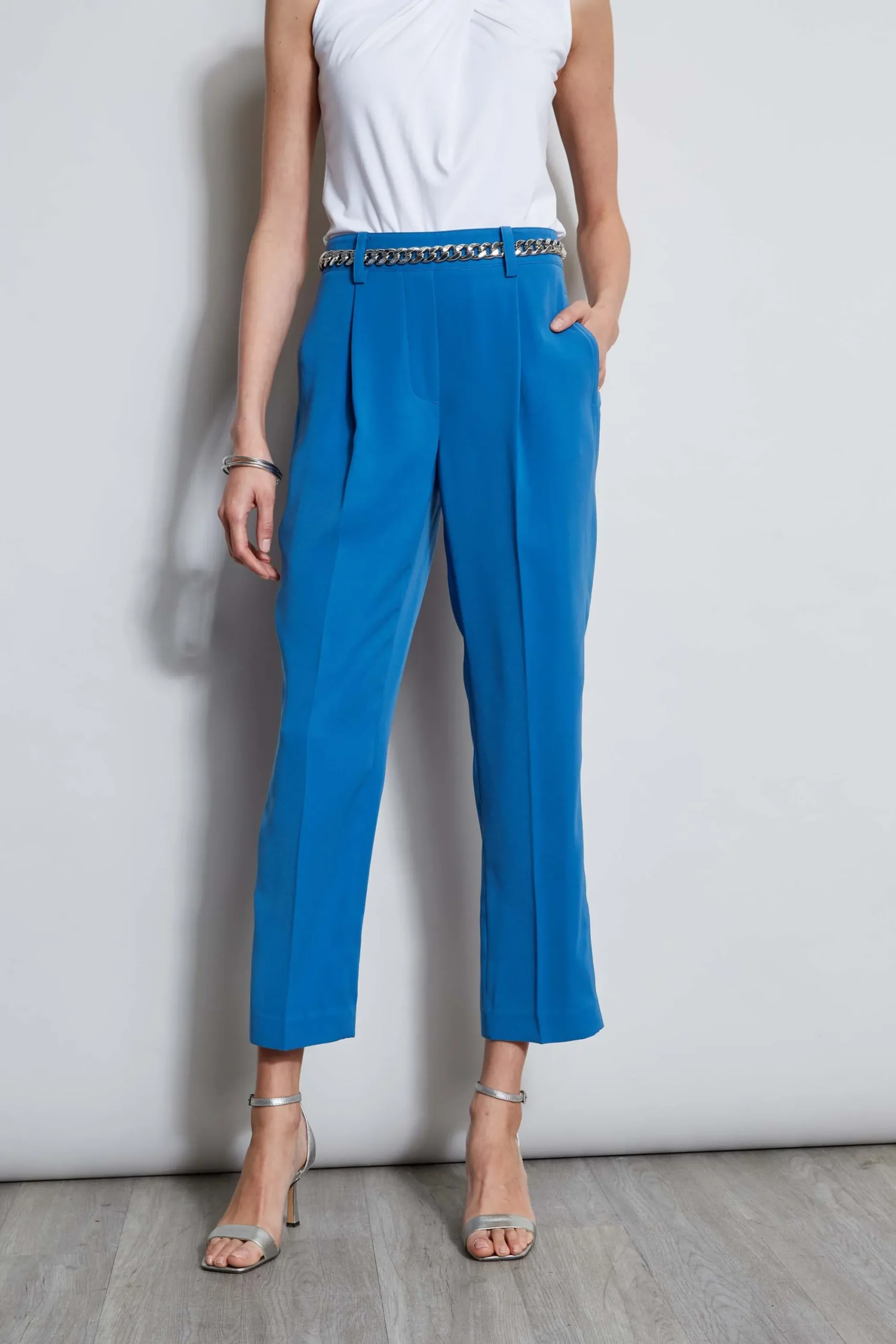 pleated_straight_leg_pull_0.webp Elie Tahari Bottoms-Pleated Straight Leg Pull On Pant