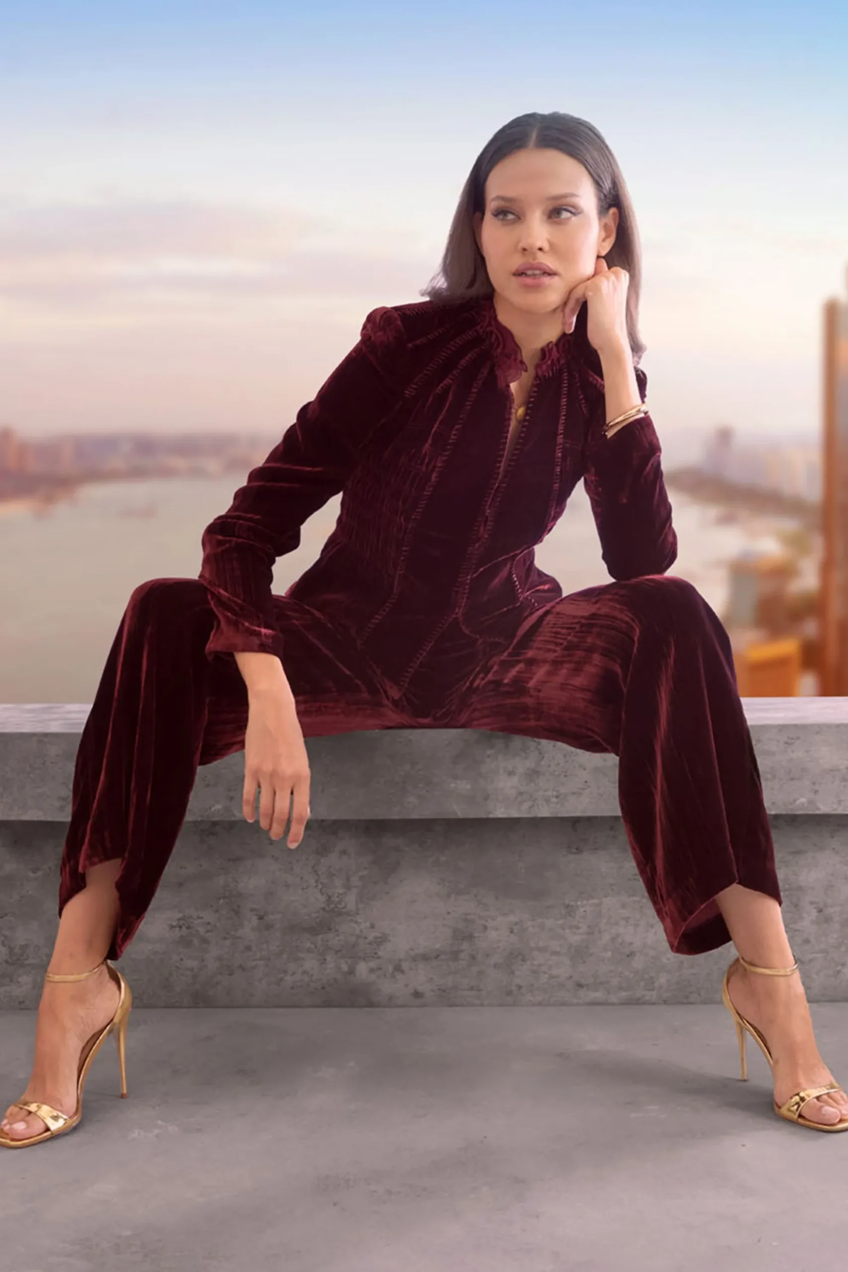plisse_velvet_fluid_pant_1.webp Elie Tahari Bottoms | Suiting-Plisse Velvet Fluid Pant