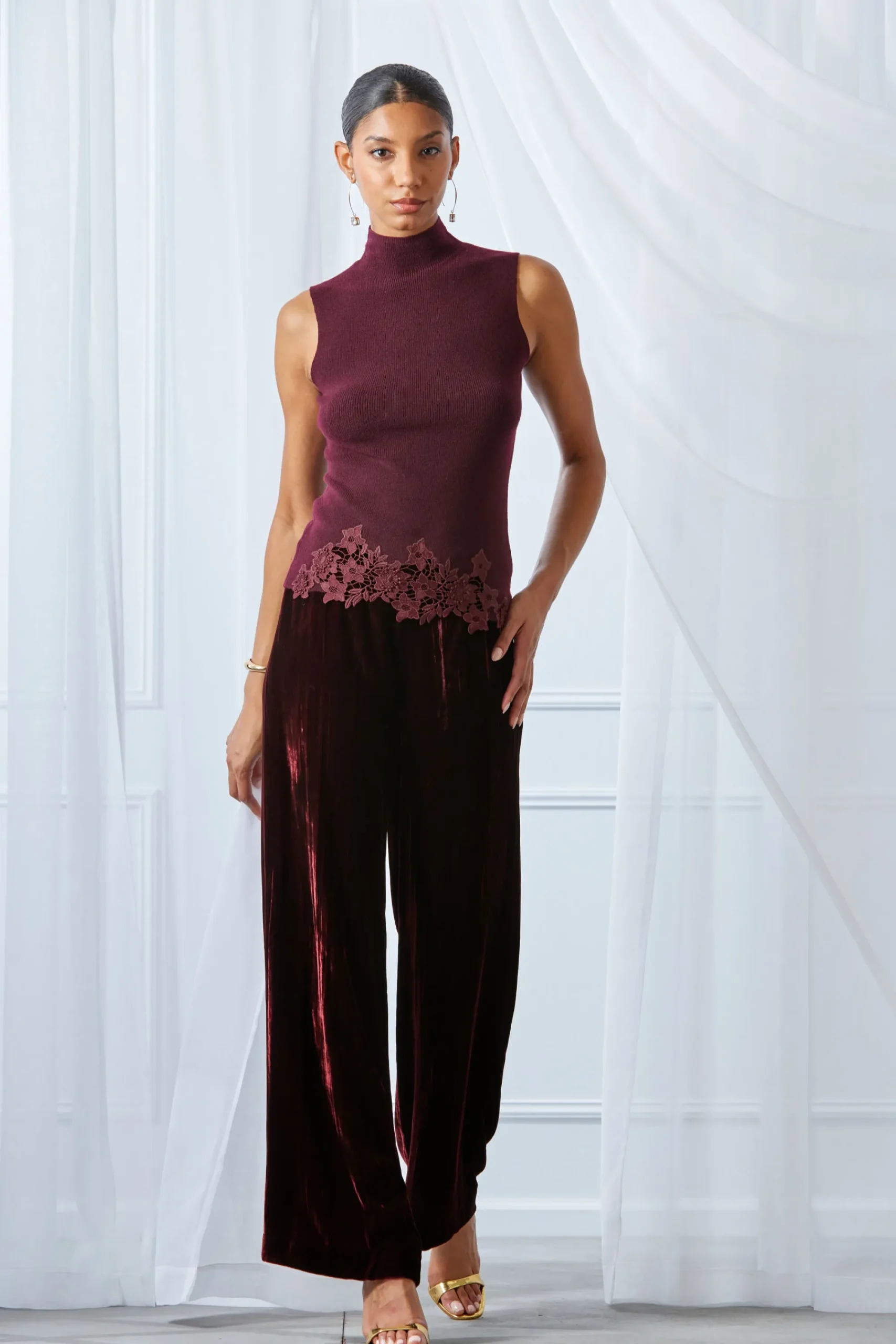 plisse_velvet_fluid_pant_2.webp Elie Tahari Bottoms | Suiting-Plisse Velvet Fluid Pant