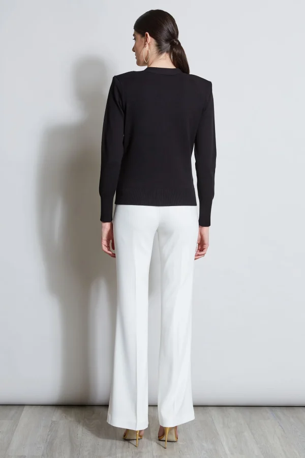 Elie Tahari Tops & Sweaters-Rib Button Sweater