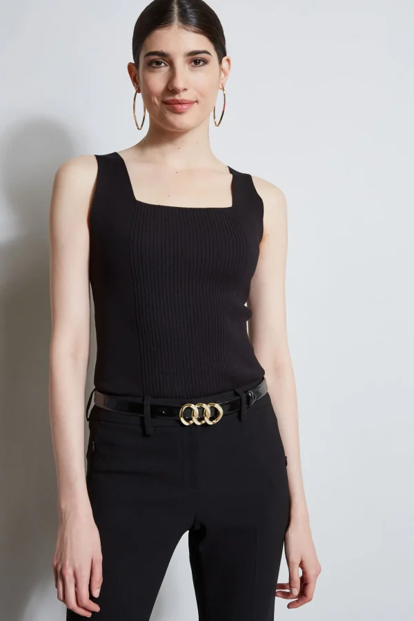 Elie Tahari Tops & Sweaters-Rib Detail Sweater Tank