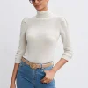 Elie Tahari Tops & Sweaters-Ruched Sleeve Cashmere Wool Sweater