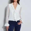 Elie Tahari Tops & Sweaters-Ruffle Silk Shirt