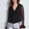 Elie Tahari Tops & Sweaters-Ruffle Silk Shirt