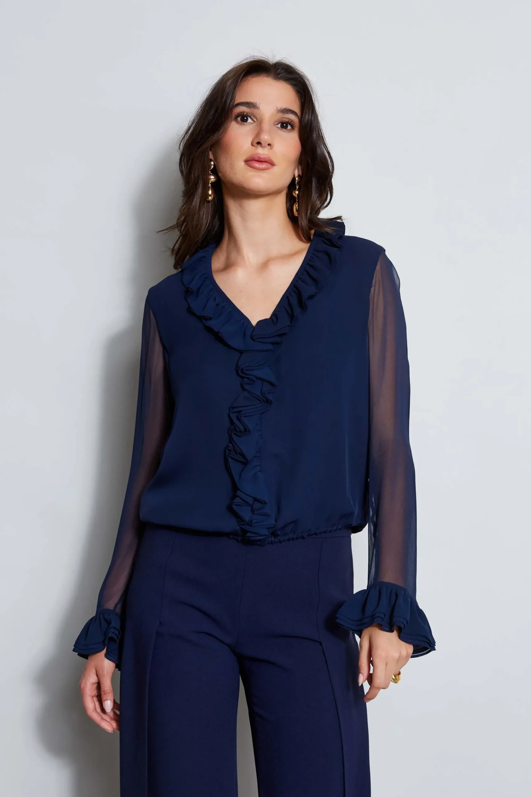 ruffle_silk_shirt_0-2.webp Elie Tahari Tops & Sweaters | Suiting-Ruffle Silk Shirt