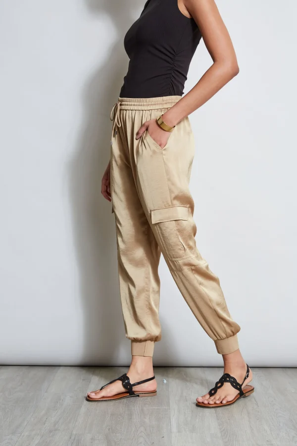 Elie Tahari Bottoms-Satin Cargo Pant