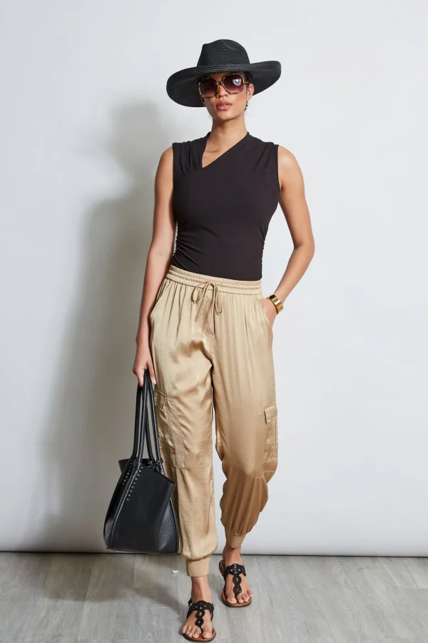 Elie Tahari Bottoms-Satin Cargo Pant