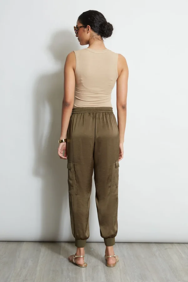 Elie Tahari Bottoms-Satin Cargo Pant