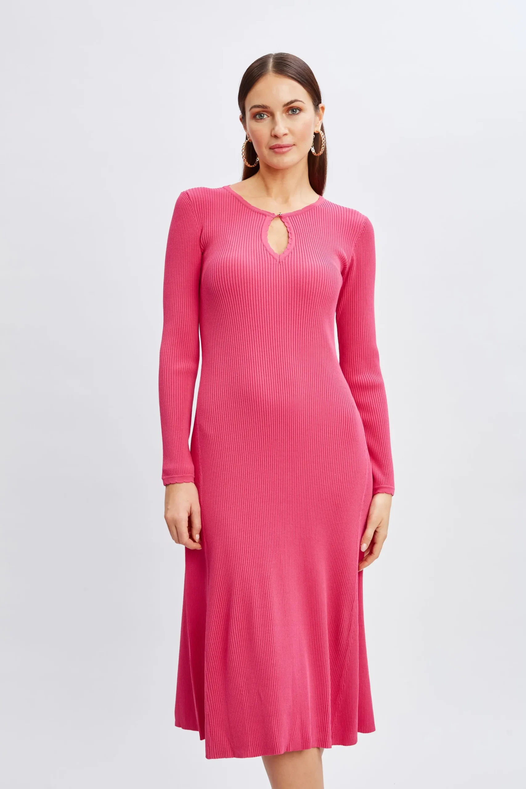 scallop_keyhole_sweater_d_1-1.webp Elie Tahari Dresses & Jumpsuits-Scallop Keyhole Sweater Dress