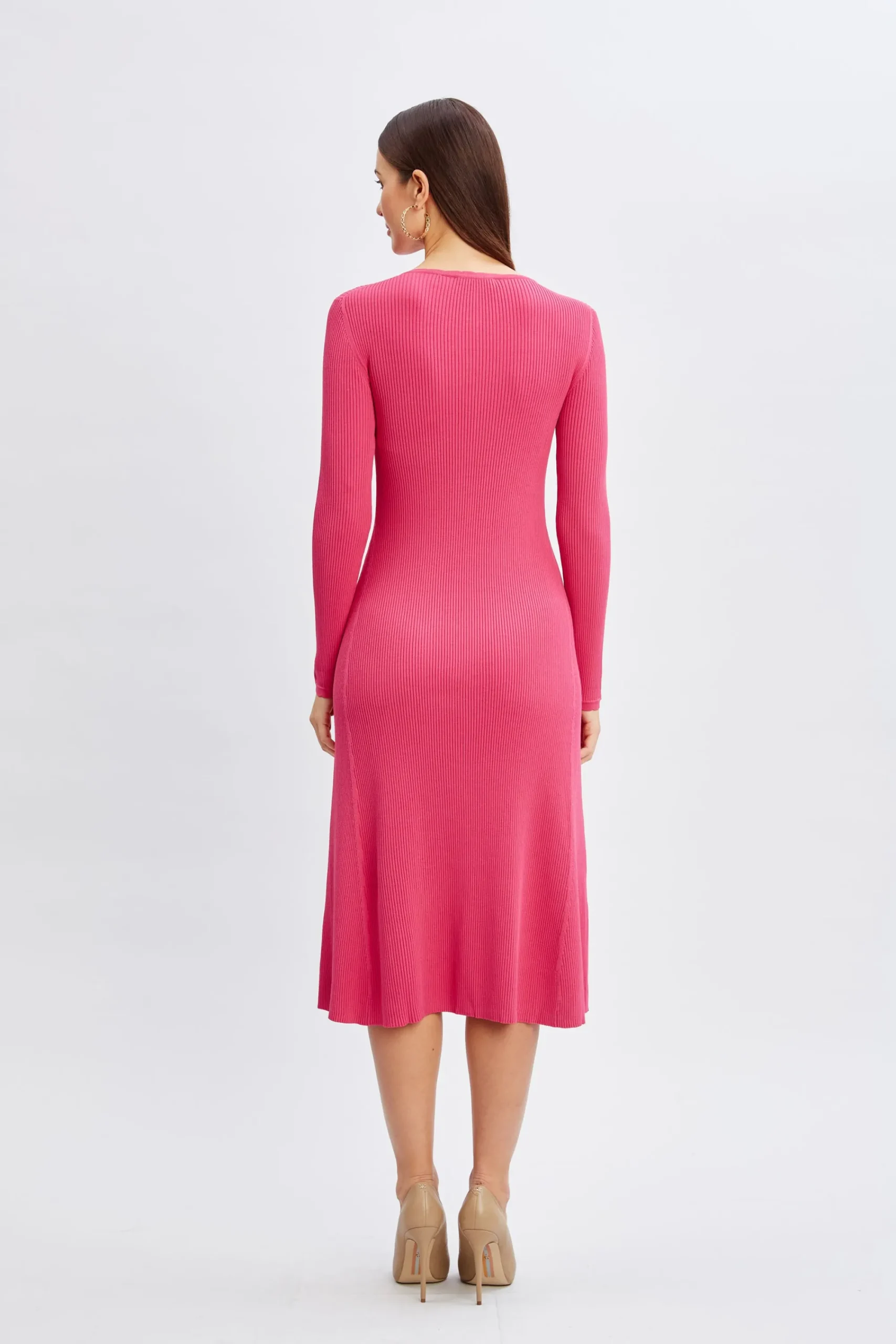 scallop_keyhole_sweater_d_4.webp Elie Tahari Dresses & Jumpsuits-Scallop Keyhole Sweater Dress