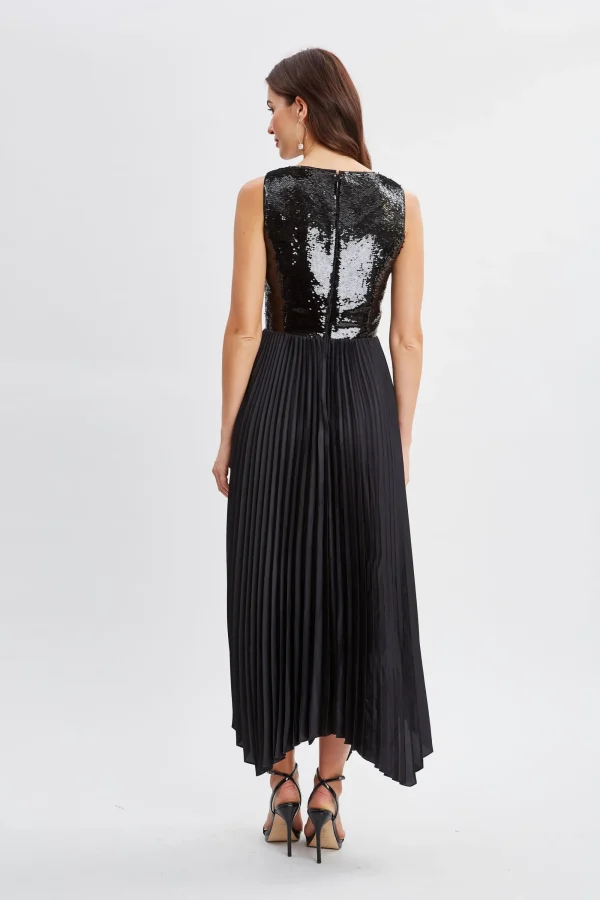 Elie Tahari Dresses & Jumpsuits-Sequin Bodice Pleated Dress