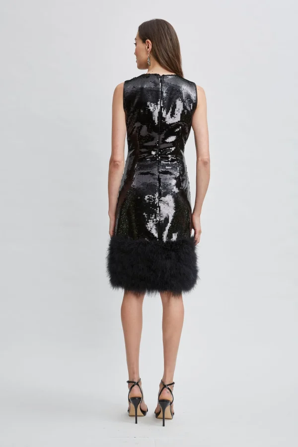 Elie Tahari Dresses & Jumpsuits-Sequin Feather Hem Dress