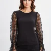 Elie Tahari Tops & Sweaters-Sequin Sleeve Knit