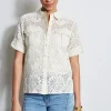Elie Tahari Tops & Sweaters-Short Sleeve Lace Utility Shirt