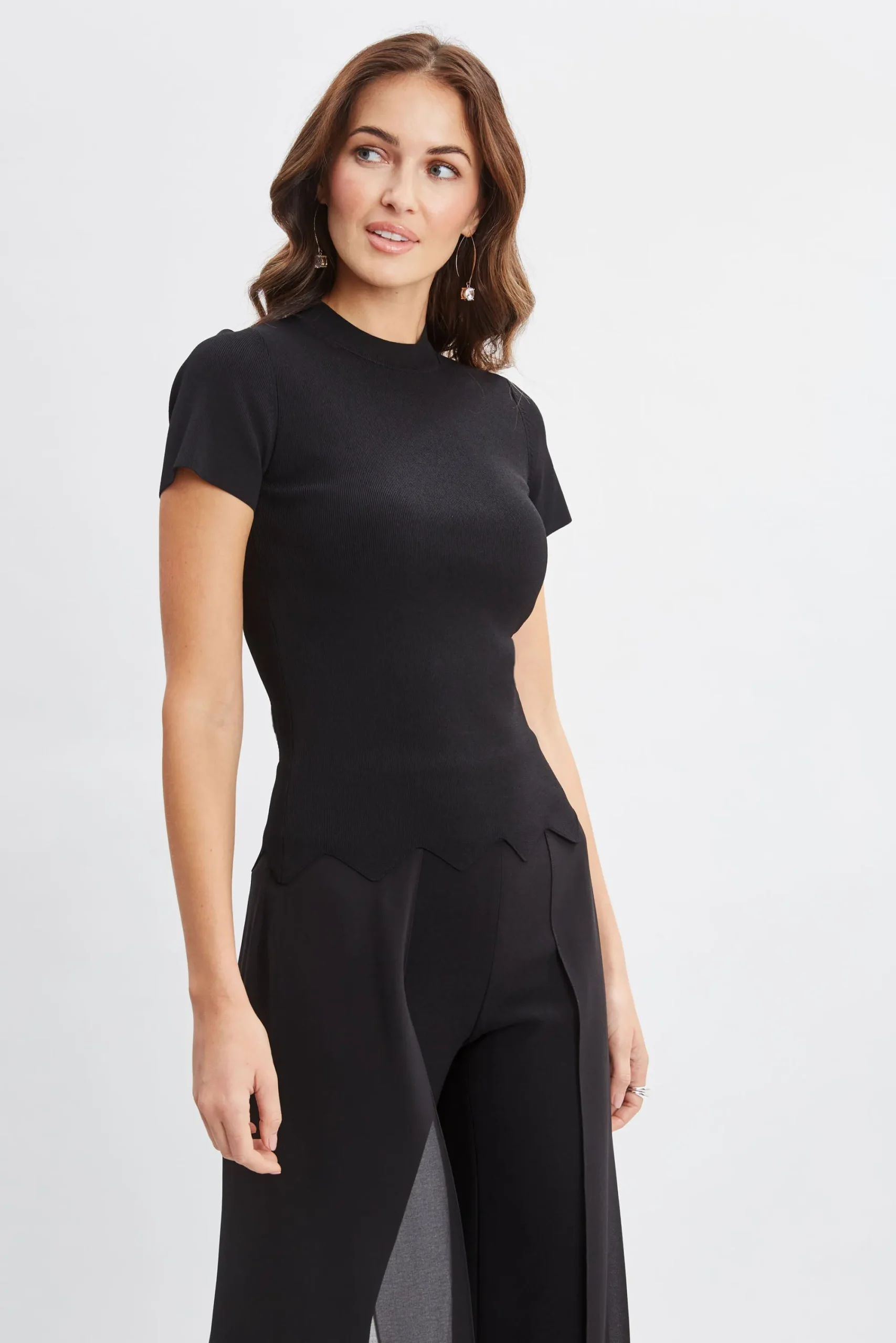 short_sleeve_scallop_swea_2.webp Elie Tahari Tops & Sweaters-Short Sleeve Scallop Sweater