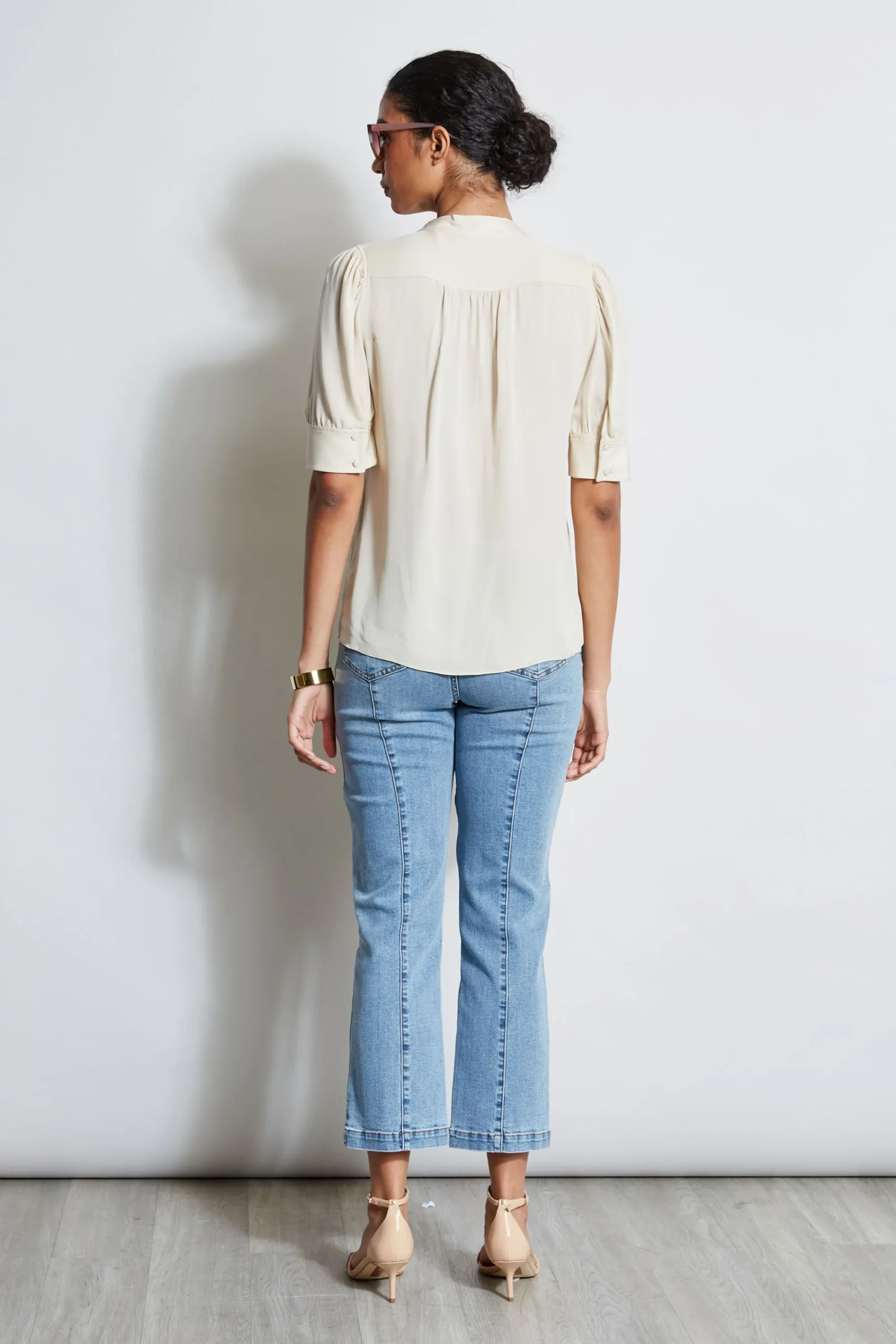 short_sleeve_silk_utility_5.webp Elie Tahari Tops & Sweaters-Short Sleeve Silk Utility Shirt