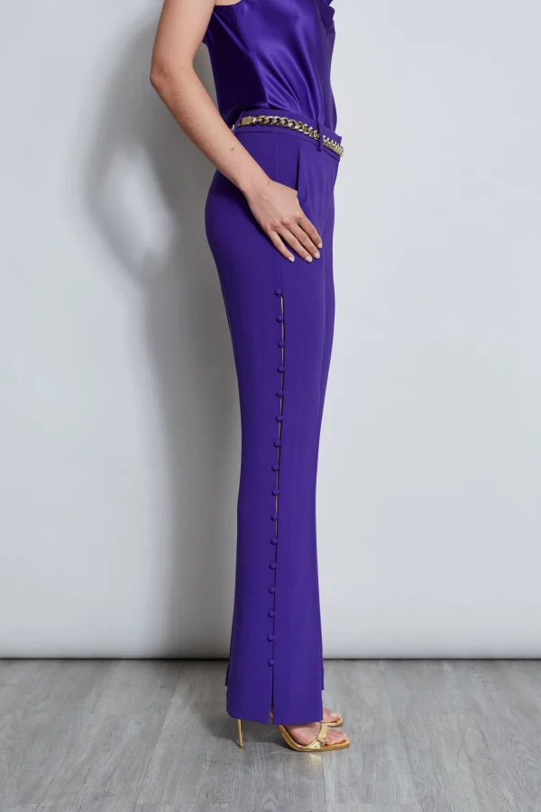 Elie Tahari Bottoms | Suiting-Side Button Crepe Pant