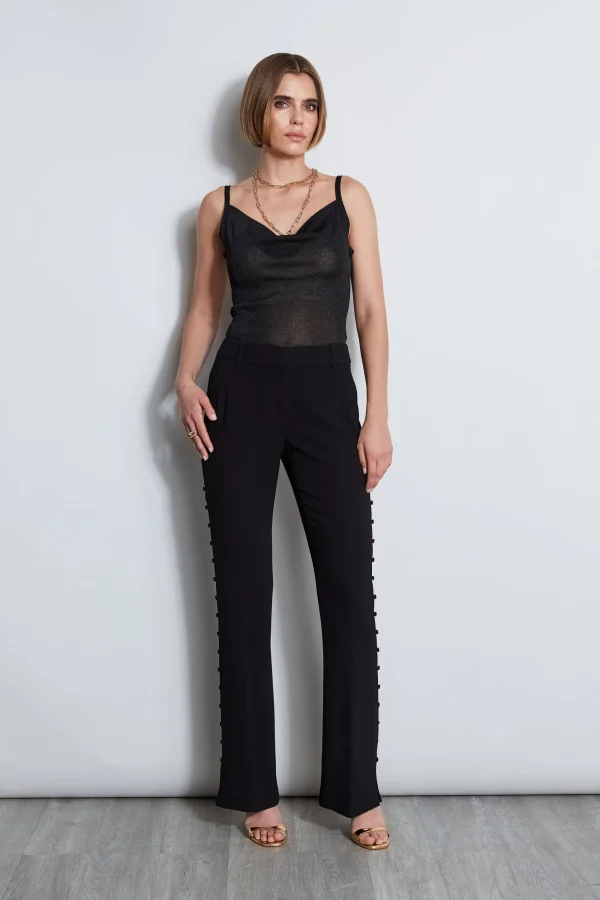 Elie Tahari Bottoms | Suiting-Side Button Crepe Pant