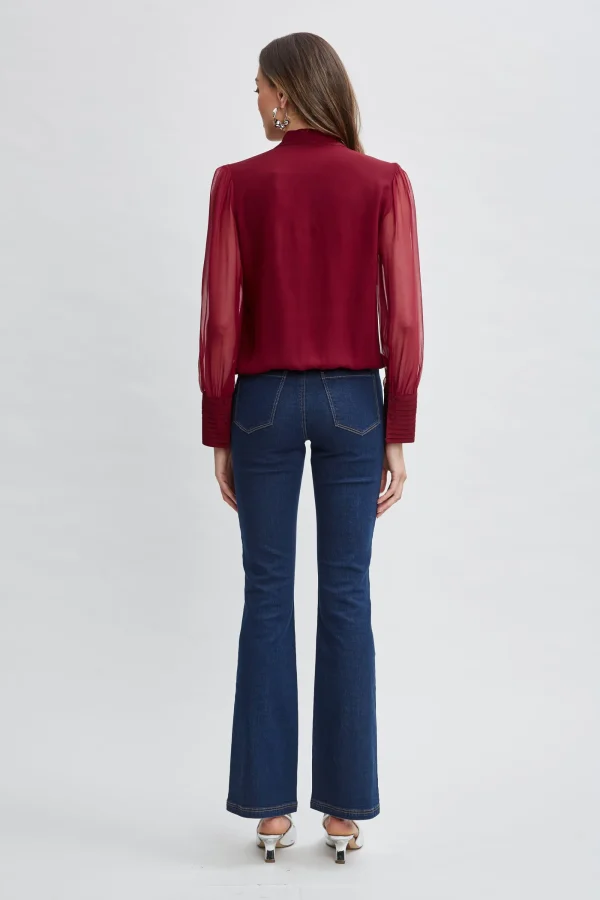 Elie Tahari Tops & Sweaters-Silk Blouson Button Shirt